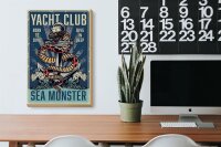 Holzschild Yacht 20x30cm Yacht club see monster