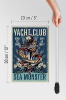 Holzschild Yacht 20x30cm Yacht club see monster