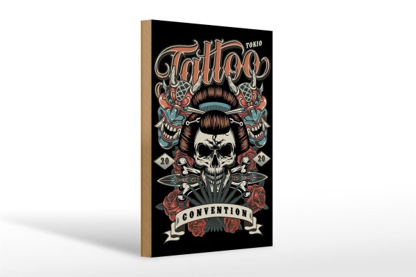 Holzschild Tattoo 20x30cm Tokio convention