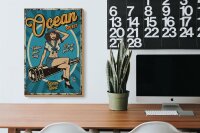 Holzschild Pinup 20x30cm Ocean spirit Seefahrt Ozean