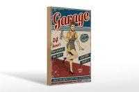 Holzschild Retro 20x30cm Pinup Garage 24 hours repair Auto
