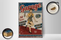 Holzschild Retro 20x30cm Pinup Garage 24 hours repair Auto