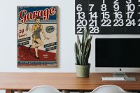 Holzschild Retro 20x30cm Pinup Garage 24 hours repair Auto