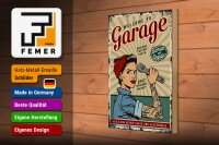Holzschild Retro 20x30cm Pinup welcome Garage service 24/7
