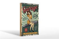 Holzschild Retro 20x30cm Pinup welcome Garage 24 service