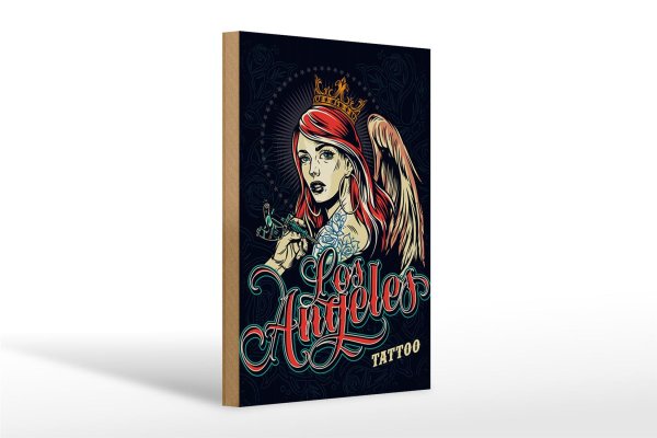 Holzschild Pinup 20x30cm Tattoo Los Angeles