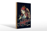 Holzschild Pinup 20x30cm Tattoo Los Angeles
