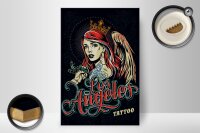 Holzschild Pinup 20x30cm Tattoo Los Angeles
