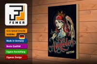Holzschild Pinup 20x30cm Tattoo Los Angeles