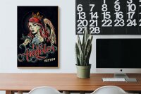 Holzschild Pinup 20x30cm Tattoo Los Angeles