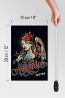 Holzschild Pinup 20x30cm Tattoo Los Angeles