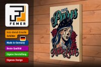 Holzschild Pinup 20x30cm Tattoo from Paris with love