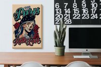 Holzschild Pinup 20x30cm Tattoo from Paris with love