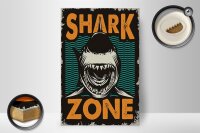 Holzschild Retro 20x30cm Shark Zone Hai See