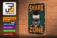 Holzschild Retro 20x30cm Shark Zone Hai See