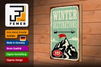 Holzschild Retro 20x30cm Ski winter destinations