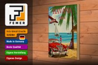 Holzschild Havana 20x30cm Cuba Retro Urlaub Palmen