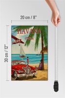 Holzschild Havana 20x30cm Cuba Retro Urlaub Palmen
