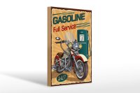 Holzschild Retro 20x30cm Gasoline full service 24/7