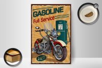 Holzschild Retro 20x30cm Gasoline full service 24/7