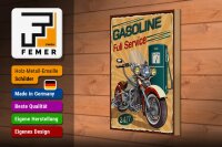 Holzschild Retro 20x30cm Gasoline full service 24/7