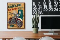 Holzschild Retro 20x30cm Gasoline full service 24/7