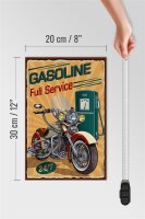 Holzschild Retro 20x30cm Gasoline full service 24/7