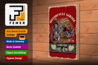 Holzschild Retro 20x30cm Motorrad Motorcycle Garage Service