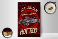 Holzschild American 20x30cm hot rod Auto no limits no fear