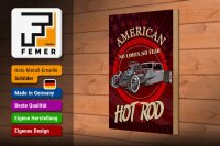 Holzschild American 20x30cm hot rod Auto no limits no fear