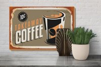 Holzschild Kaffee 30x20cm Retro Coffee takeaway