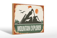 Holzschild Retro 30x20cm Mountain Explorer