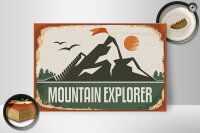 Holzschild Retro 30x20cm Mountain Explorer