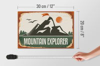 Holzschild Retro 30x20cm Mountain Explorer