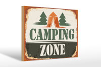 Holzschild Camping 30x20cm Camping Zone