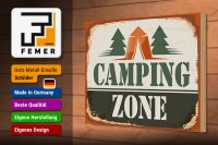 Holzschild Camping 30x20cm Camping Zone