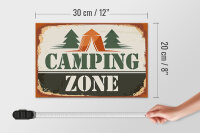 Holzschild Camping 30x20cm Camping Zone