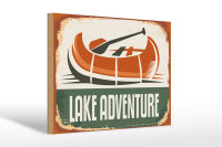 Holzschild Retro 30x20cm lake adventure Outdoor