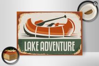 Holzschild Retro 30x20cm lake adventure Outdoor