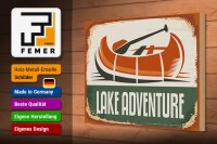 Holzschild Retro 30x20cm lake adventure Outdoor
