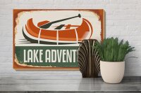 Holzschild Retro 30x20cm lake adventure Outdoor