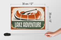 Holzschild Retro 30x20cm lake adventure Outdoor