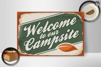 Holzschild Camping 30x20cm welcome to our Campsite