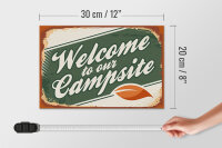 Holzschild Camping 30x20cm welcome to our Campsite