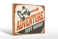 Holzschild Retro 30x20cm Adventure just ahead Outdoor