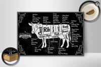 Holzschild Kuh 30x20cm Beef cuts Organic Metzgerei