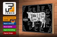 Holzschild Kuh 30x20cm Beef cuts Organic Metzgerei