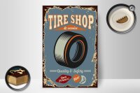 Holzschild Retro 20x30cm Tire Shop Service open 24
