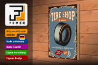 Holzschild Retro 20x30cm Tire Shop Service open 24