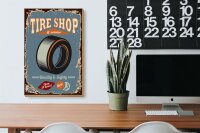Holzschild Retro 20x30cm Tire Shop Service open 24